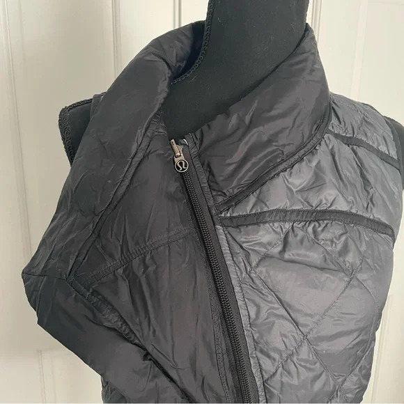 lululemon athletica black/gray down reversible vest size 6 - Picture 5 of 9